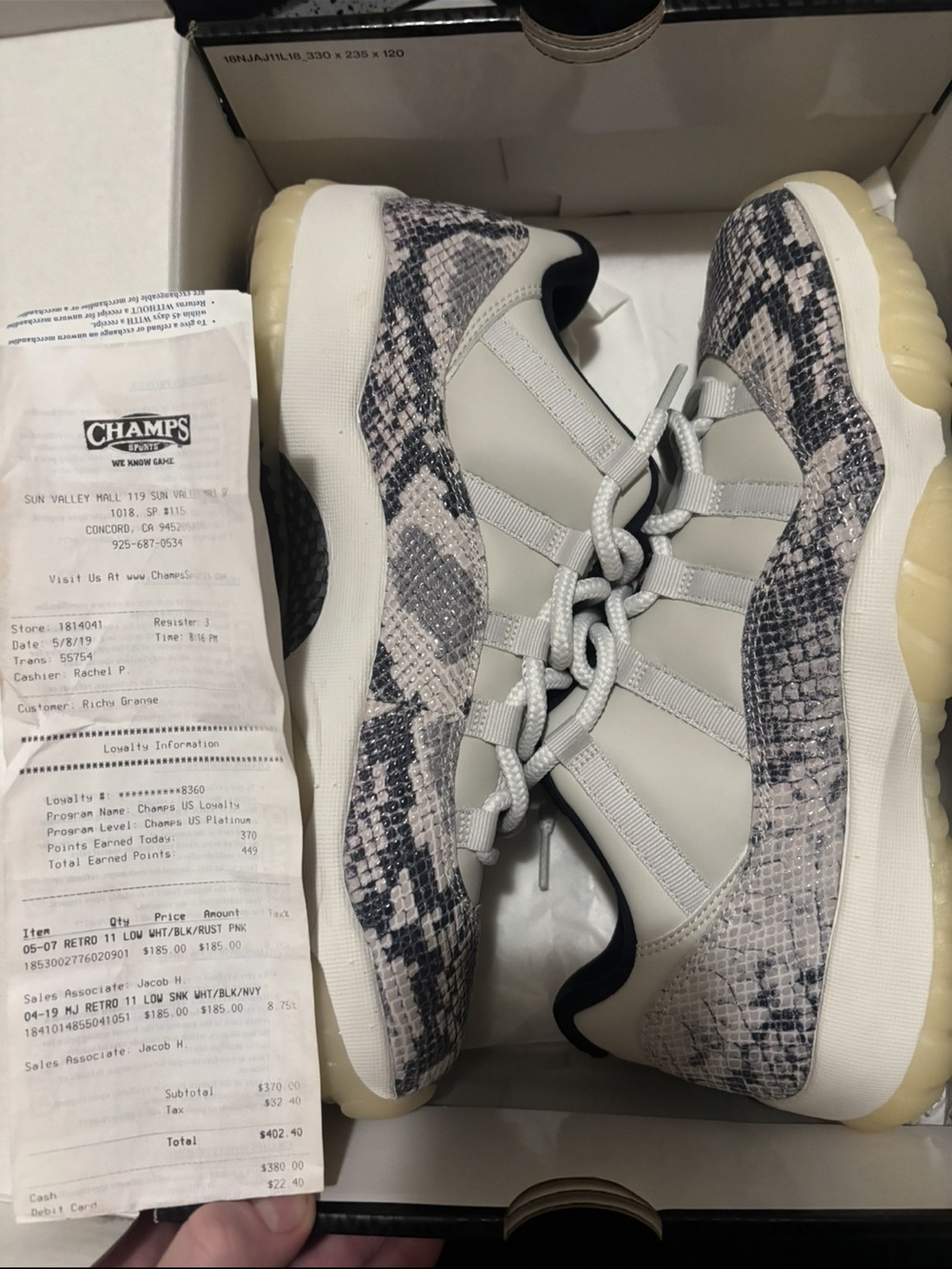 Jordan 11 ‘Snakeskin Light Bone’ Men's Low-Top Sneakers